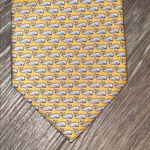 Sero Yellow and White Whales Geometric Silk Tie